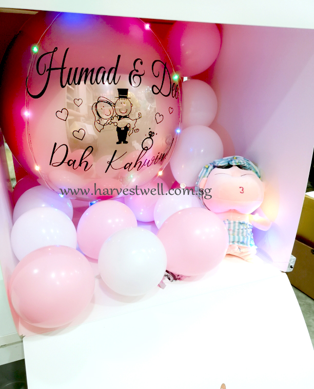 Customize Surprise Box Dah Kahwin ORBZ  Balloon Singapore